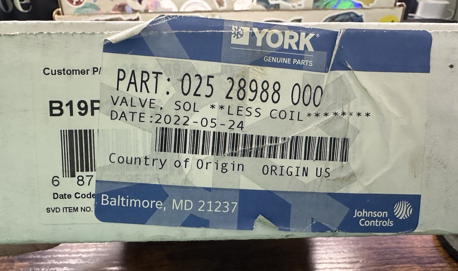 YORK 025-28988-000 Valve Solenoid NEW 025 28988 000