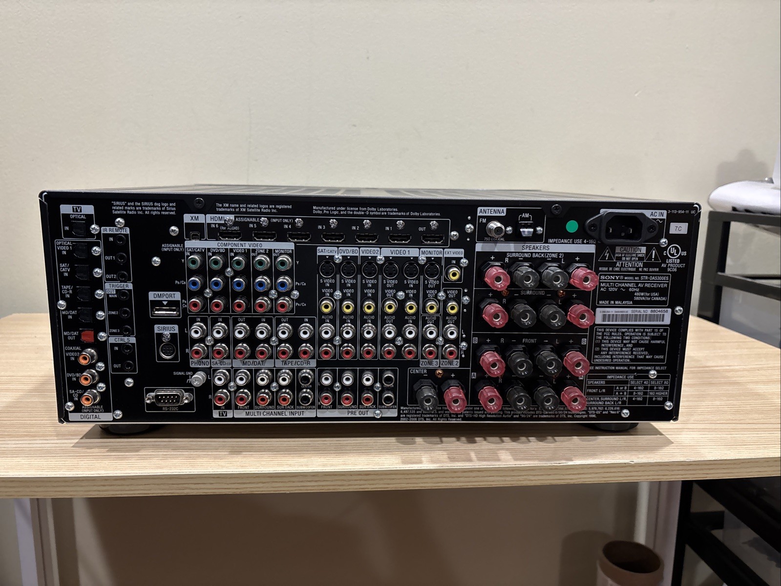 SONY STR-DA5300ES Multi Channel 7.1 AV Receiver Tested Working (No Remote)