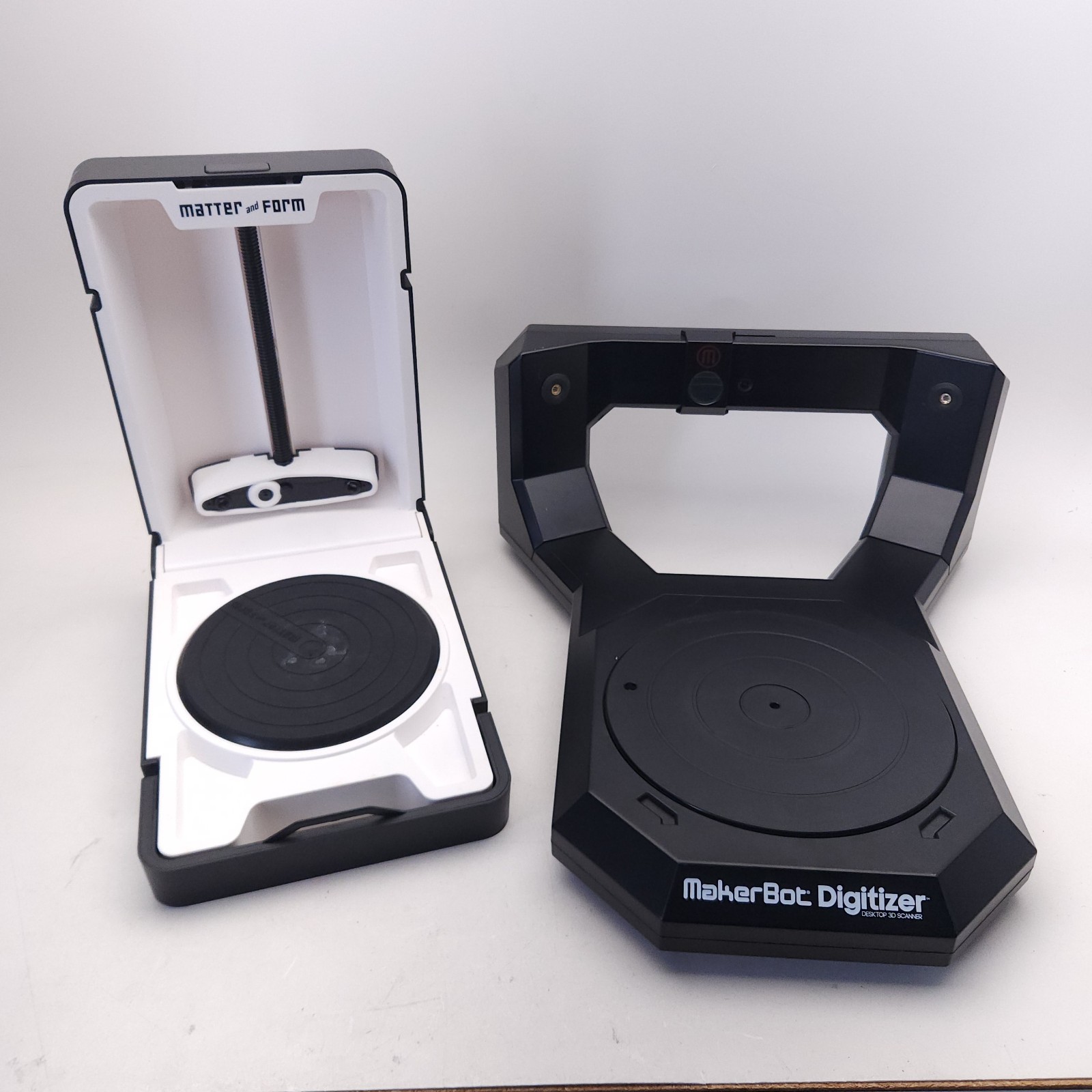 Lot of 2 UNTESTED MakerBot Digitizer & Mattery and Form MFS1V1 Desktop 3D Scan