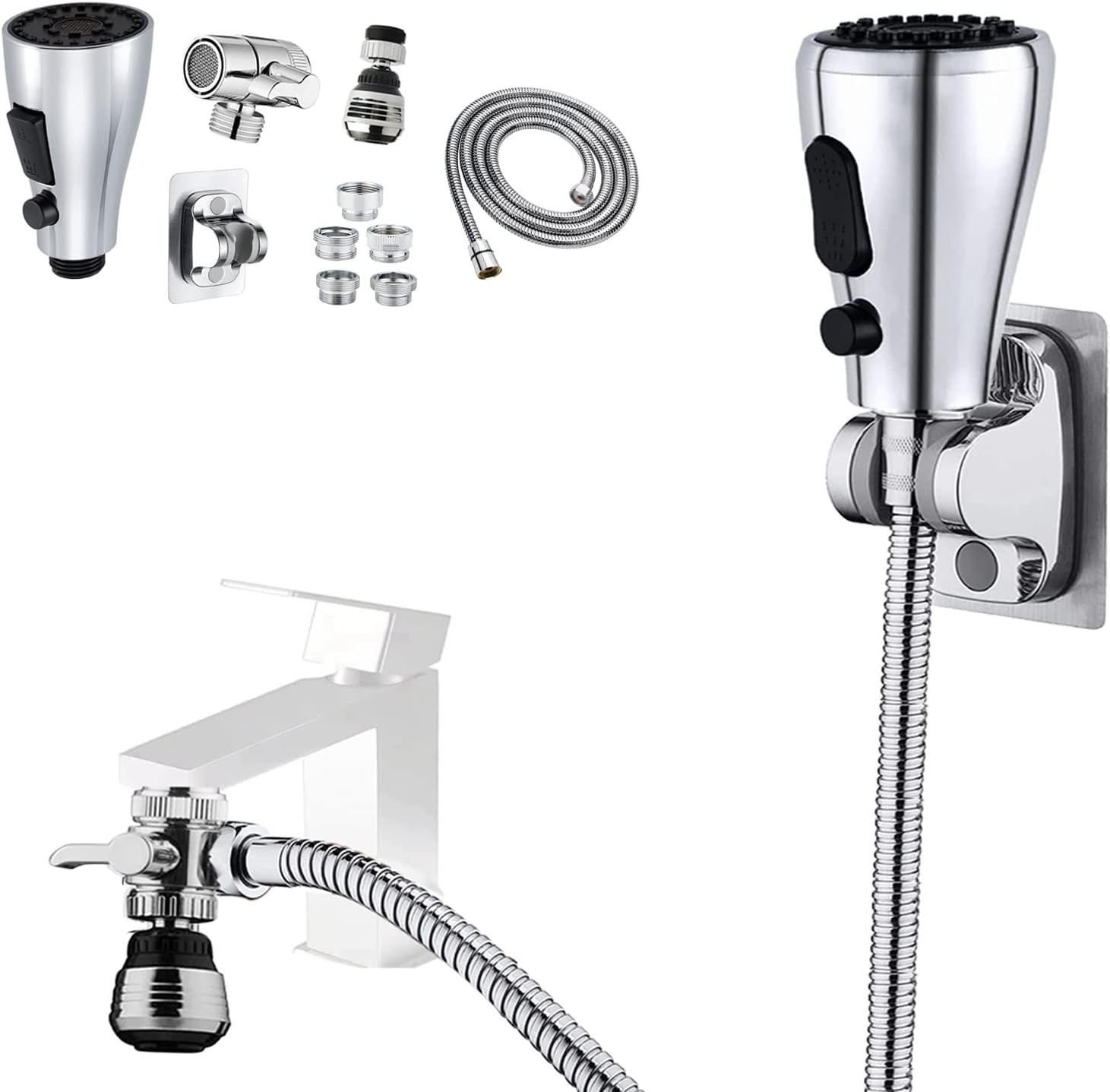 Kitchen Faucet Sink Sprayer Attachment Set,3 Modes Sink Sprayer Replacement Head