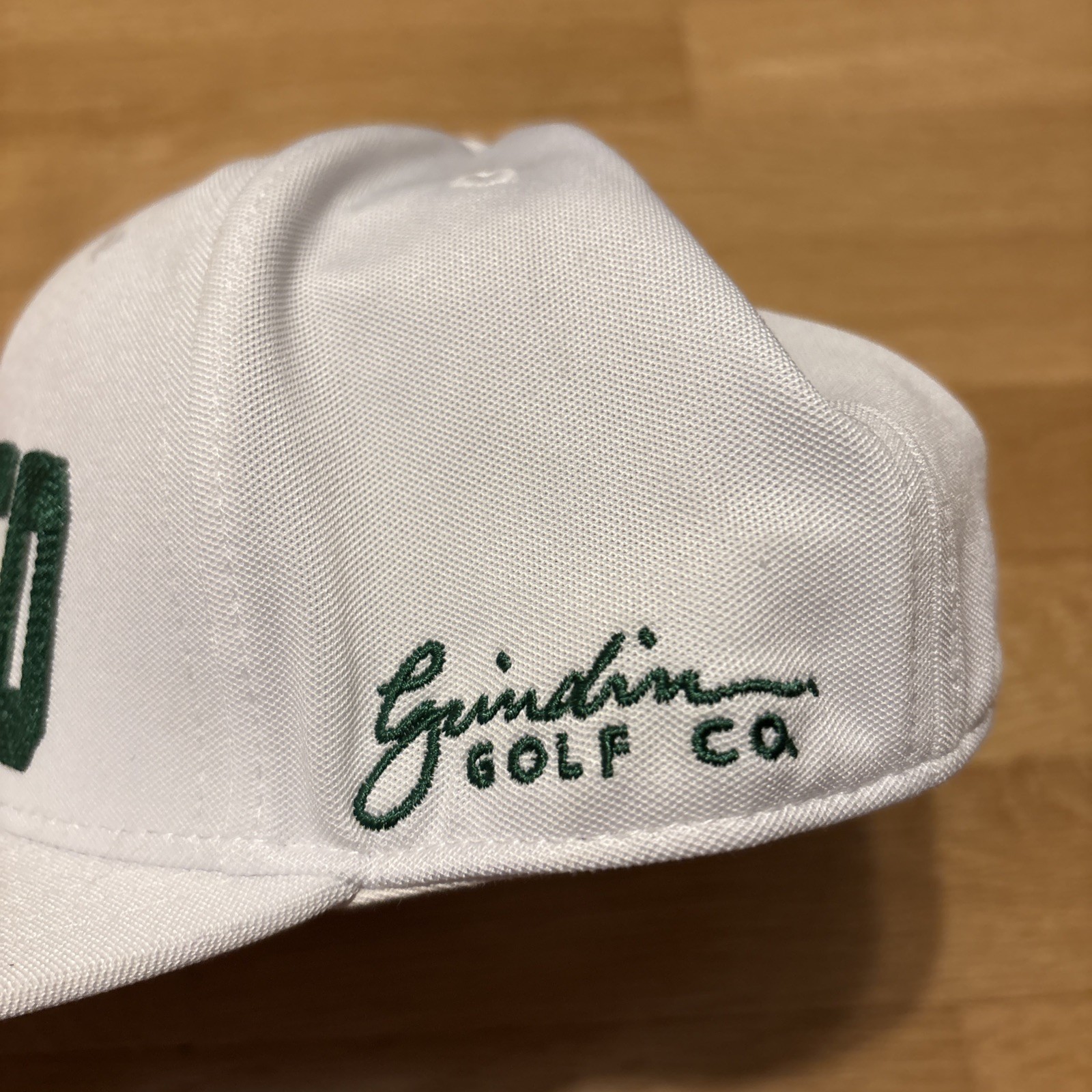 Grindin Golf Co WASTED Desert Open Hat SnapBack Cap White Green Logo