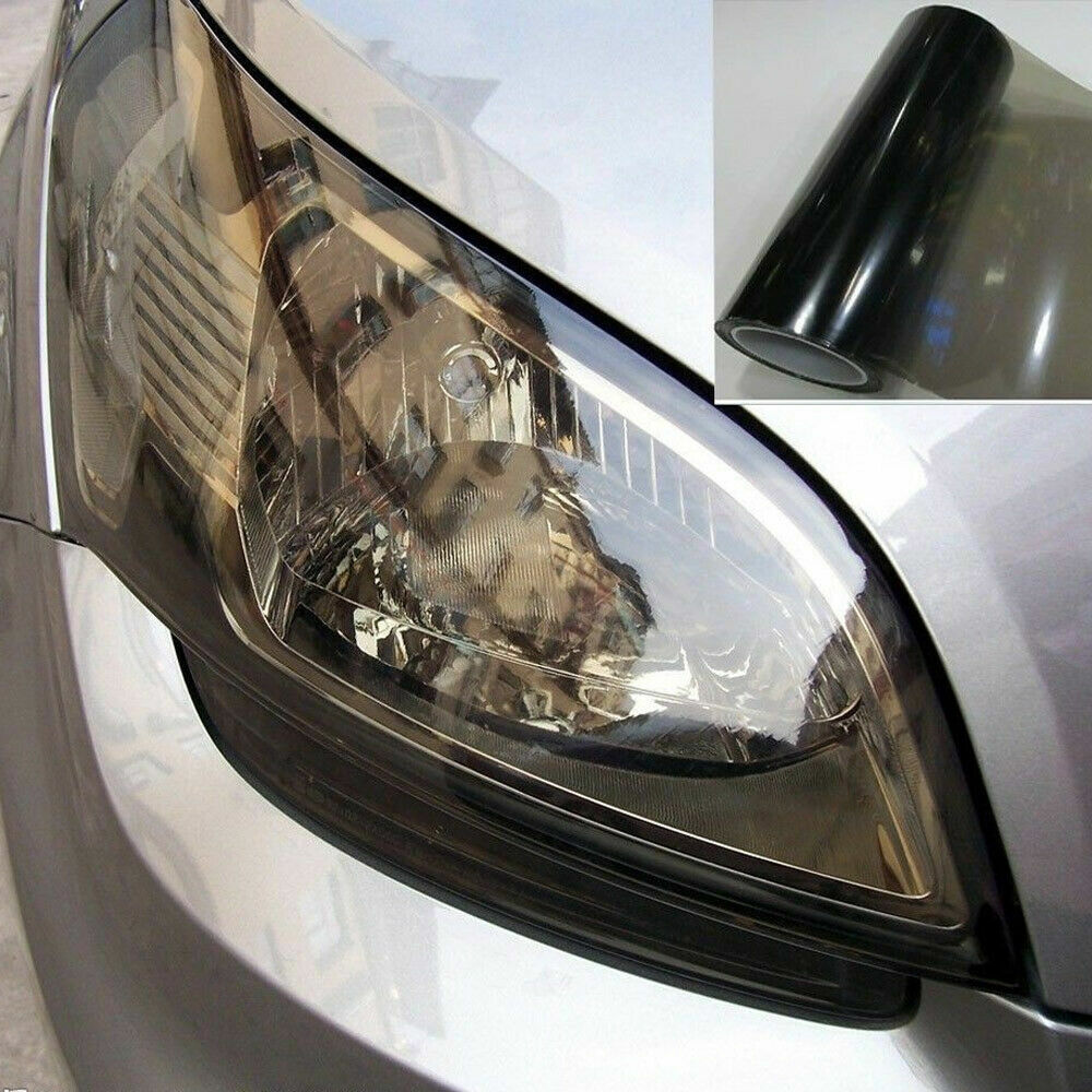 Light Smoke Gloss Vinyl Film Tint 12" x 72" Headlight Taillight Fog Wrap Cover