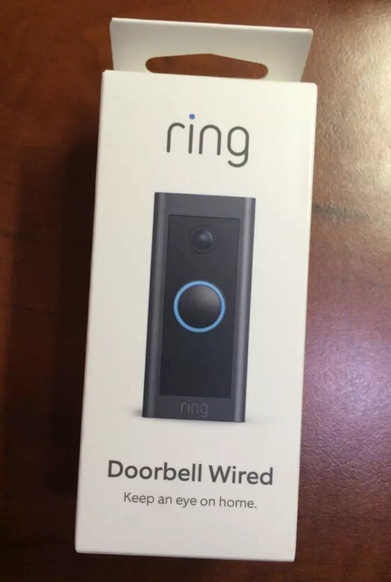 New Ring Video Doorbell Wired Night Vision 2.4 GHz wifi 1080p HD Camera - Black