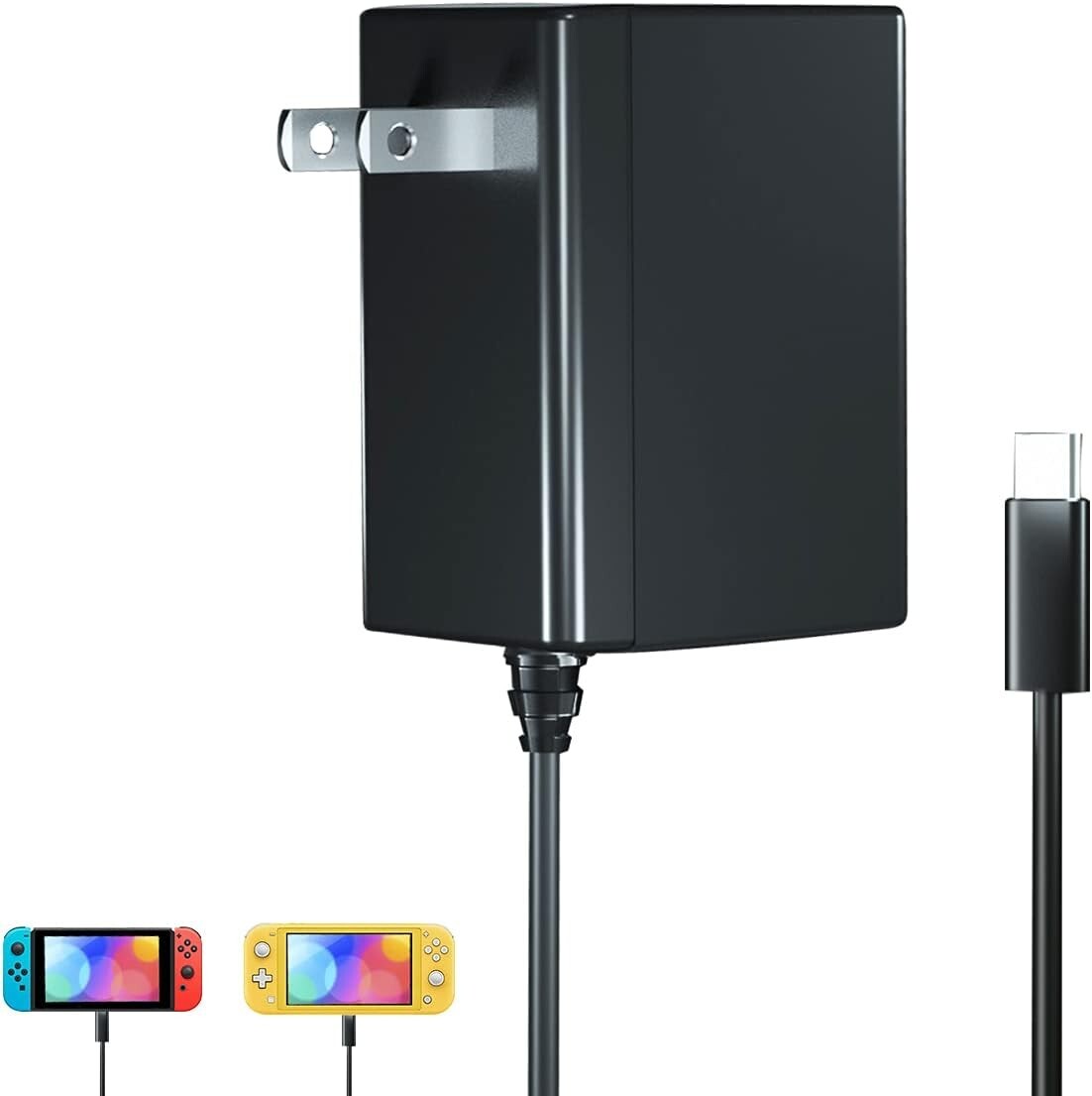 Replacement Charger for Nintendo Switch OLED/LITE - Works with TV Dock&Original