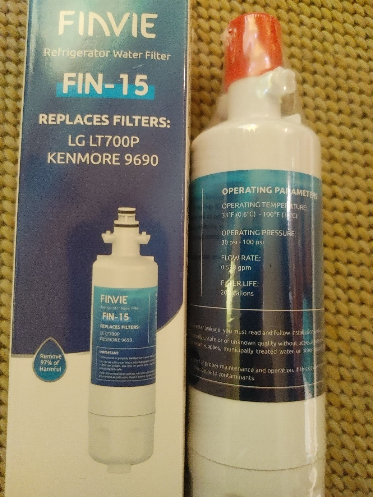 FINVIE FIN-15 Refrigerator Water Filter - LG LT700P - Kenmore 9690