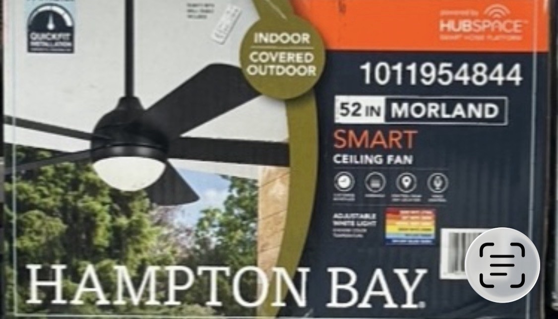 Hampton Bay Morland 52” Smart Indoor/Outdoor Ceiling Fan w/ Light & Remote - HL