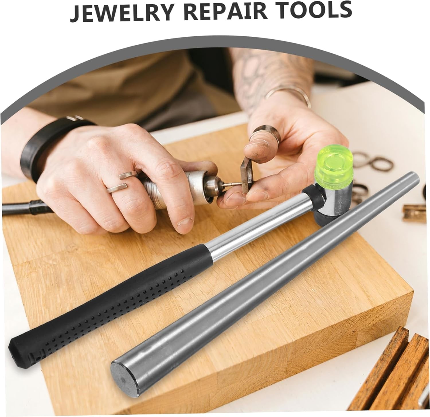 Ring Mandrel Sizing Tool Set Modify Ring Hammer Enlarger Jewelry Mallet Mandrel