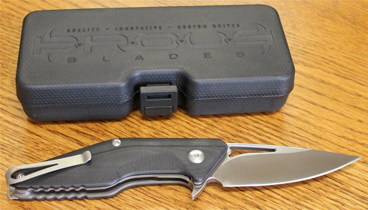 Brous Blades Mini Division Flipper Knife Satin D2 Steel Black G10 PROTOTYPE COA!