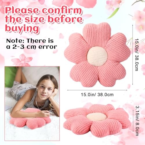 6 Pcs Flower Shaped Pillows Daisy Floor Throw Pillows 15 Inch Bright Color