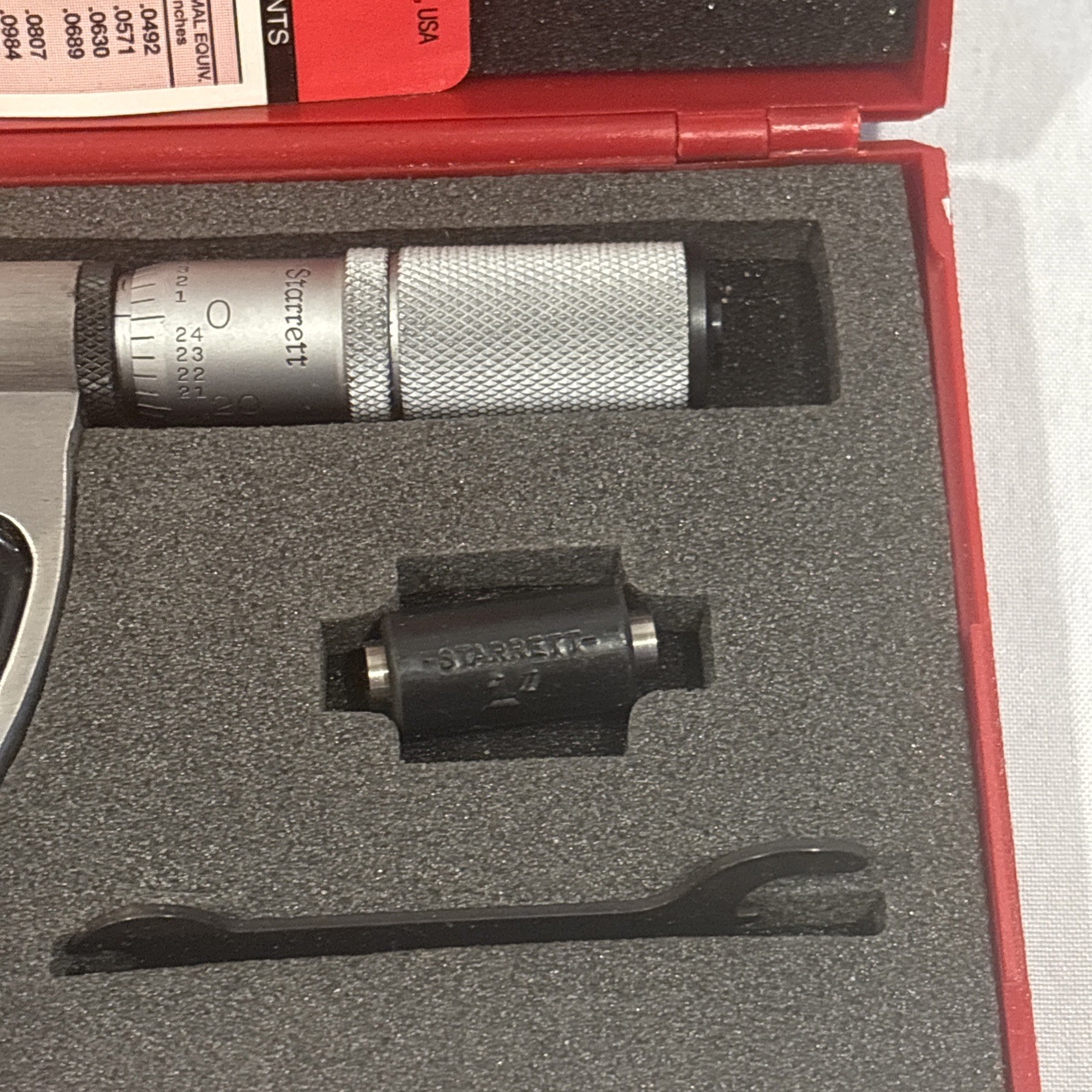 Starrett T226FL-2 Outside Micrometer, 1-2", Machinist Tool