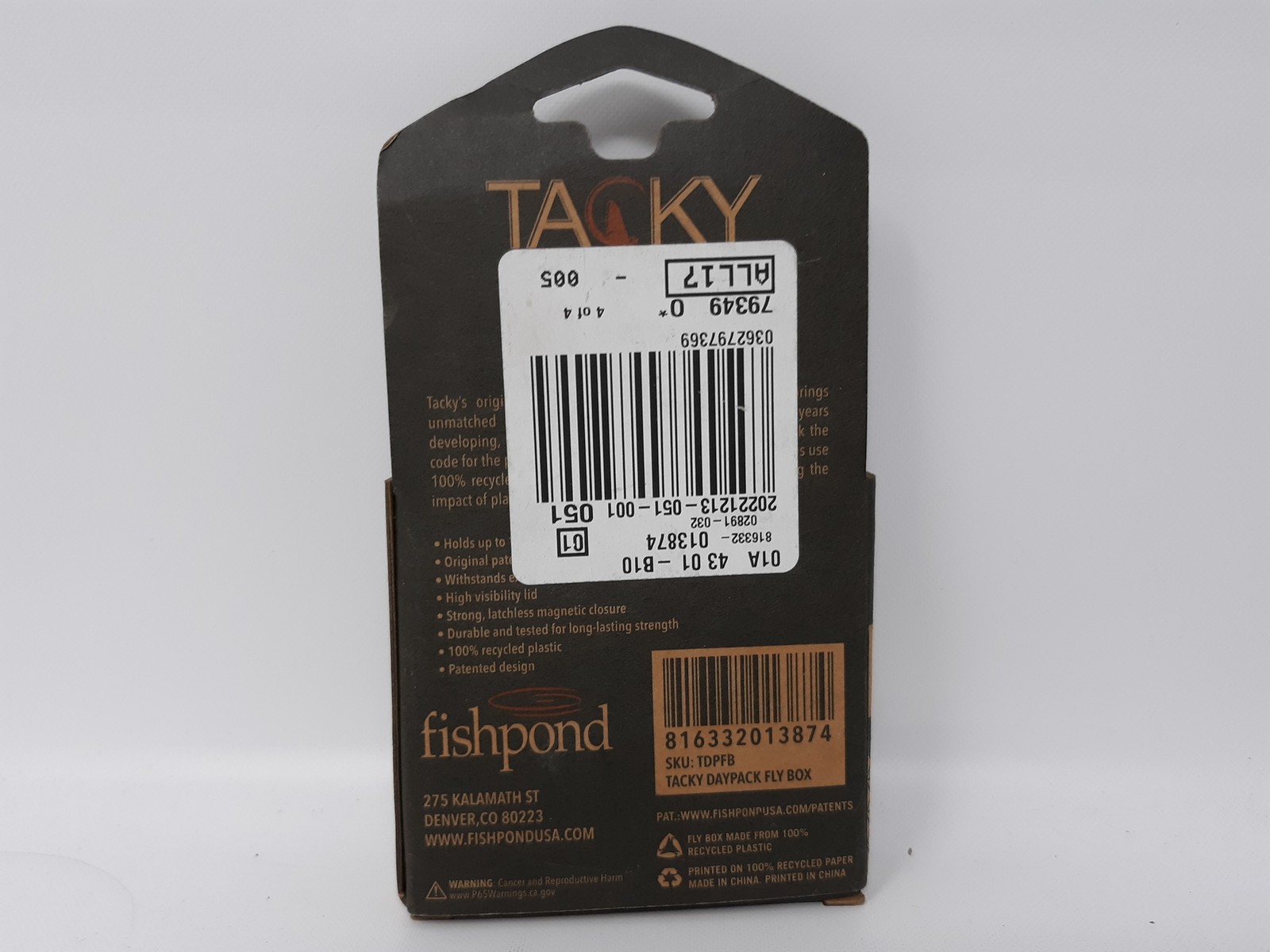 Fishpond Tacky Daypack Fly Box - New - Patented Silicone Anchoring Technology
