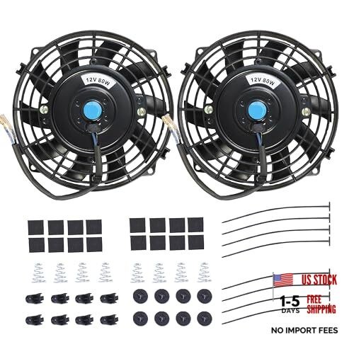 7" Electric Radiator Cooling Fan Assembly Kit, Universal High Performance 12V