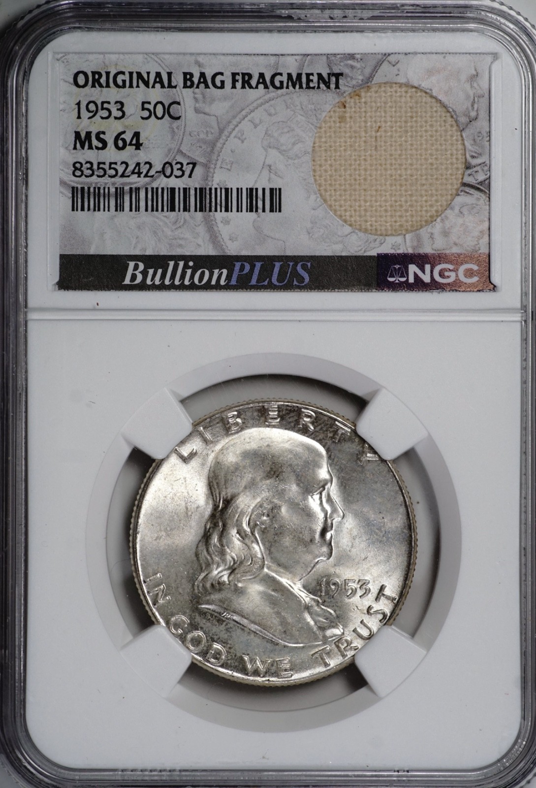 1953 Franklin Half Dollar Silver MS64, Bugs Bunny!, Fragment, NGC, As Shown 037