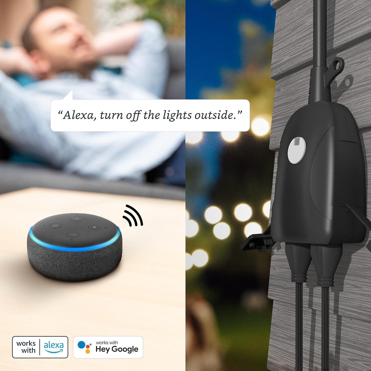 Title 1: Feit Electric Smart Outdoor WiFi Plug 3-Pack - Waterproof 2-Outlet Blac