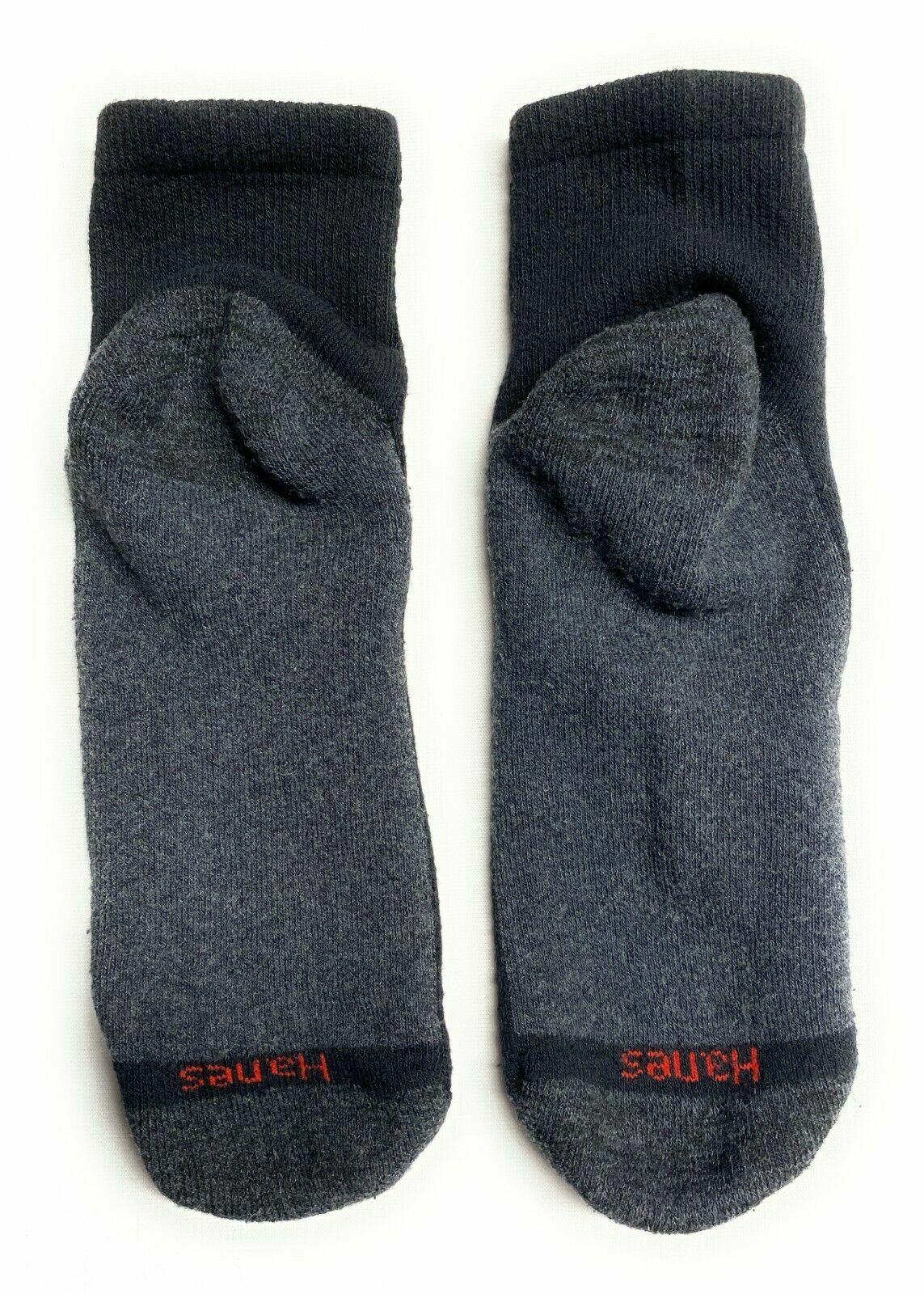 Hanes Men's Cushion Ankle Socks (Size 6-12, 6-Pack) Black White
