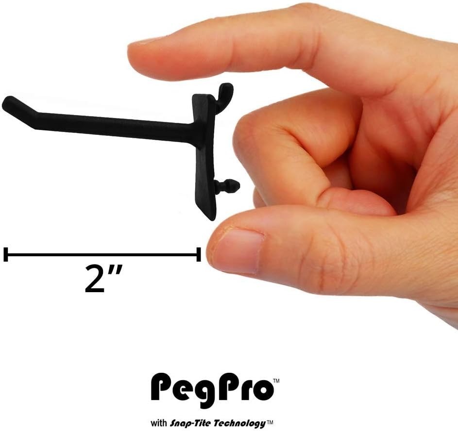 Adjustable Easy Install Pegboard Hooks - 24 Pack, Black