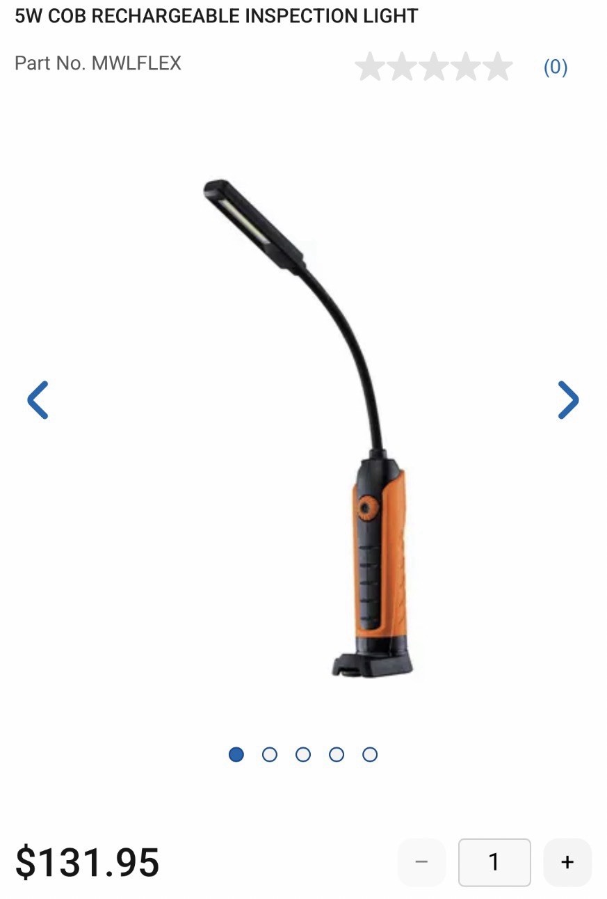 Matco Tools MWLFLEX 500 Lumen Rechargeable Magnetic  Inspection Light #3119