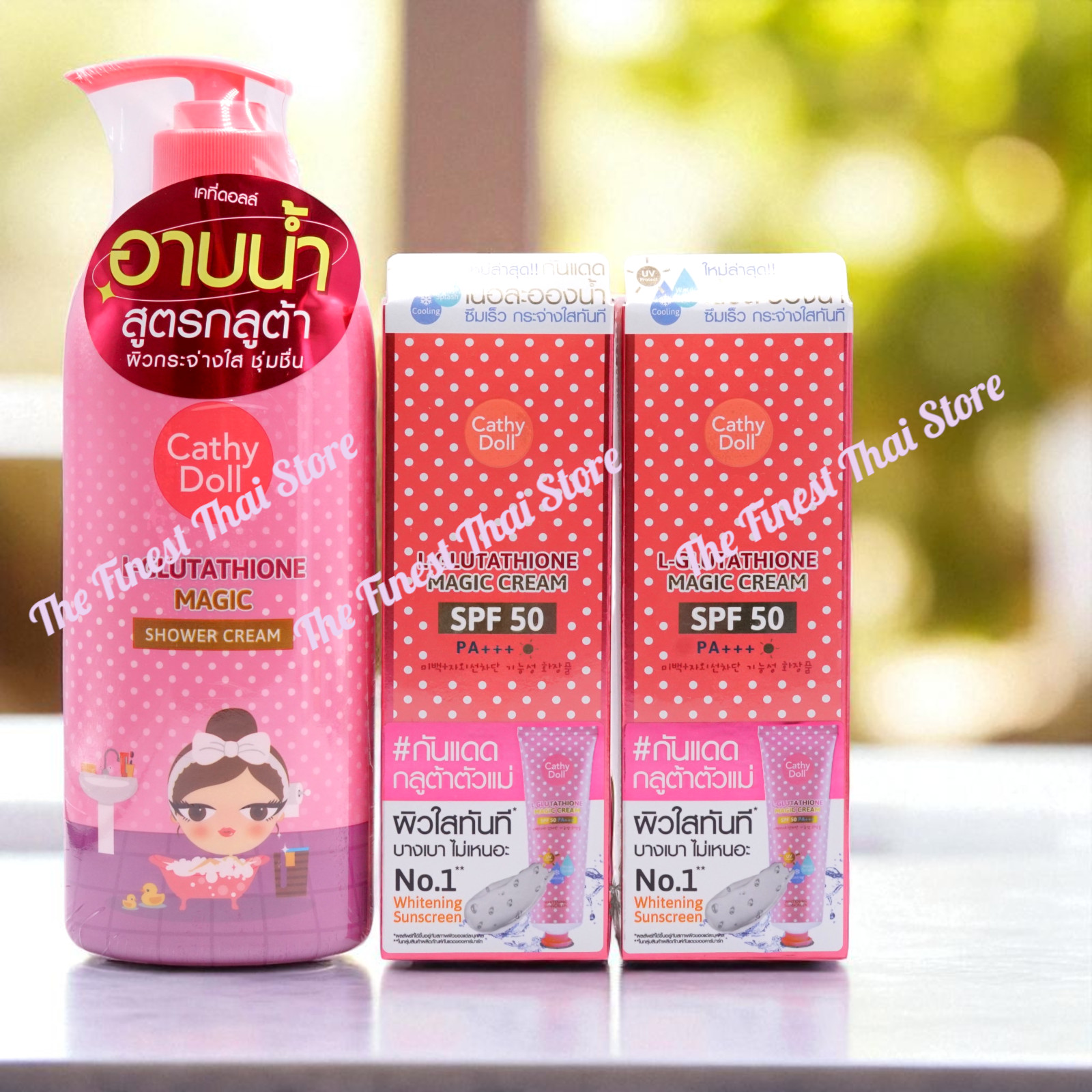 Cathy Doll Shower Cream 500ml + Daily Sun UV Protection Body Sunscreen 138ml x2