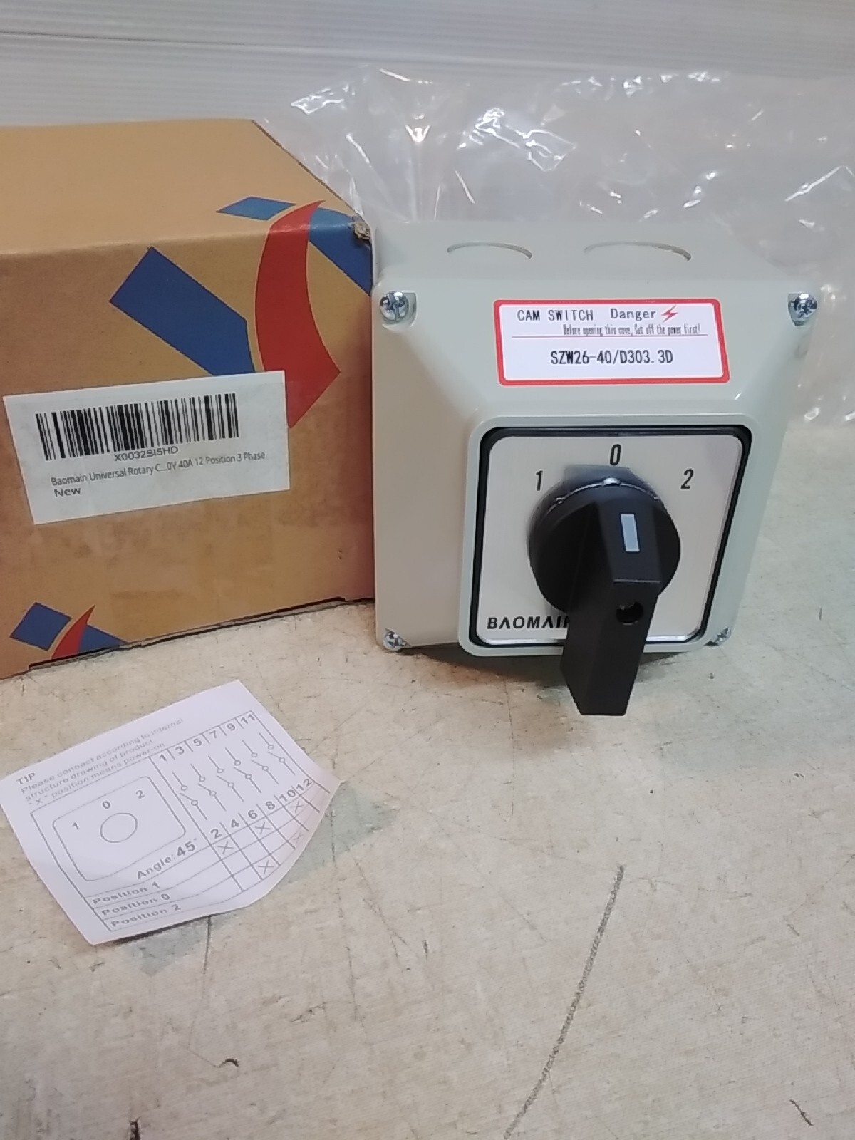 Baomain Universal Rotary Changeover Switch SZW26-40/D303.3D
