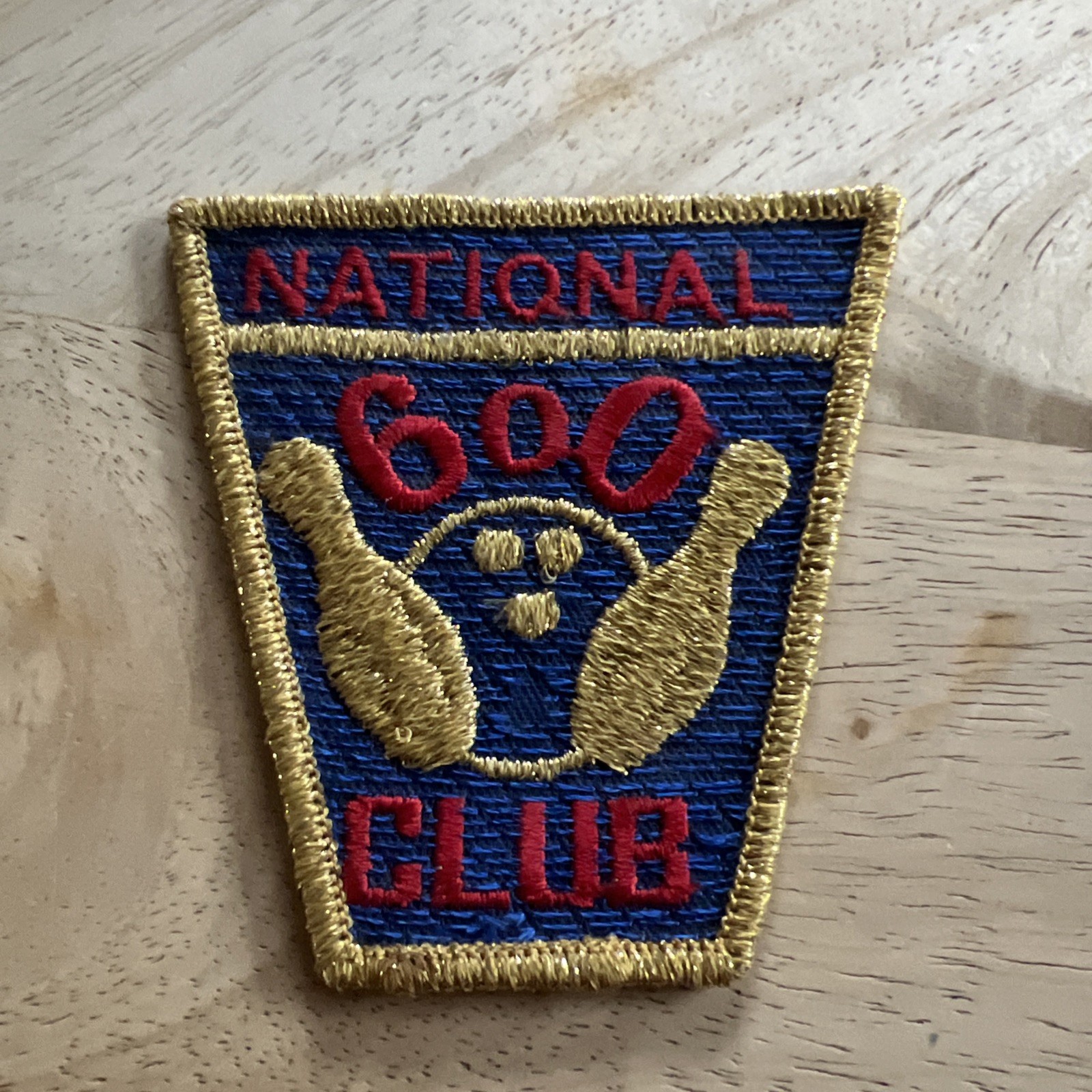 Bowling National 600 Club Patch w Gold Thread