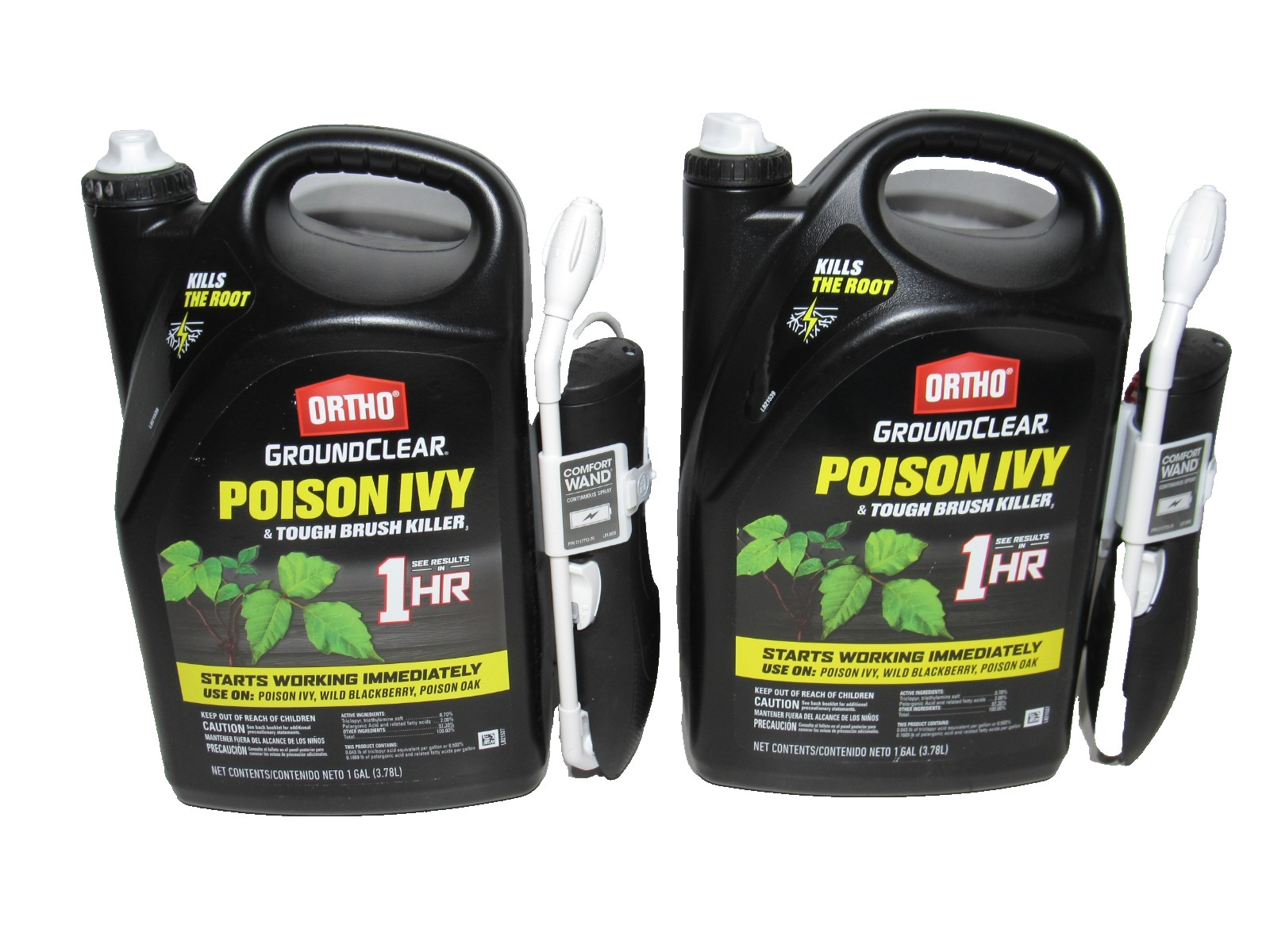2 Pack Ortho GroundClear Poison Ivy & Brush Killer RTU Weed Killer +Spray Wand