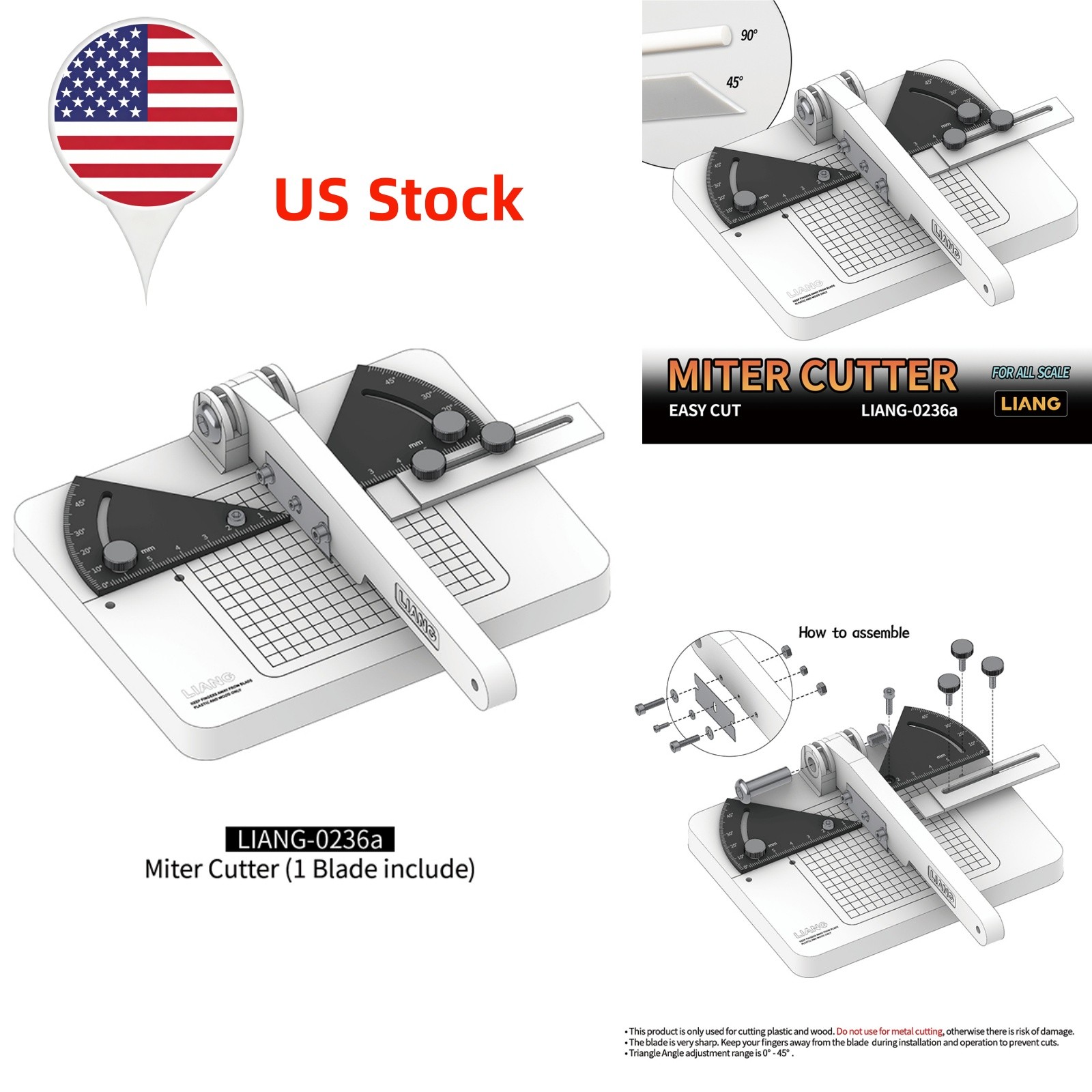 LIANG-0236 Miter Cutter for Hobby Models Precision Angle Chopper Tool US