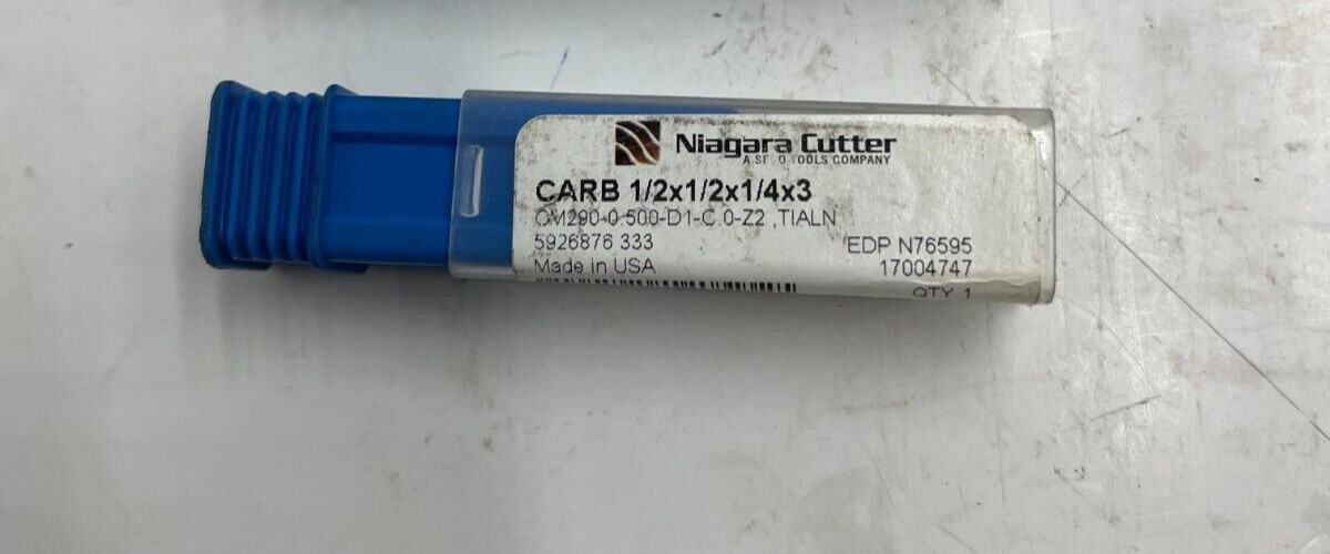 Niagara Cutter 2 Flute Single End Solid Carbide 1/2 x 1/2 x 1/4 x 3, 5926876 333