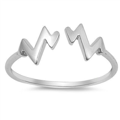 Lightning bolt sterling silver toe ring