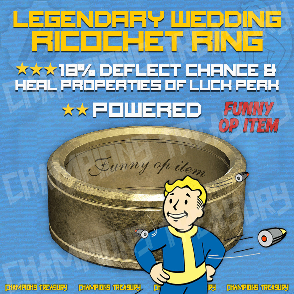 FALLOUT 76 [PC] ⭐⭐⭐ LEGENDARY WEDDING RICOCHET RING! FUNNY OP ITEM!