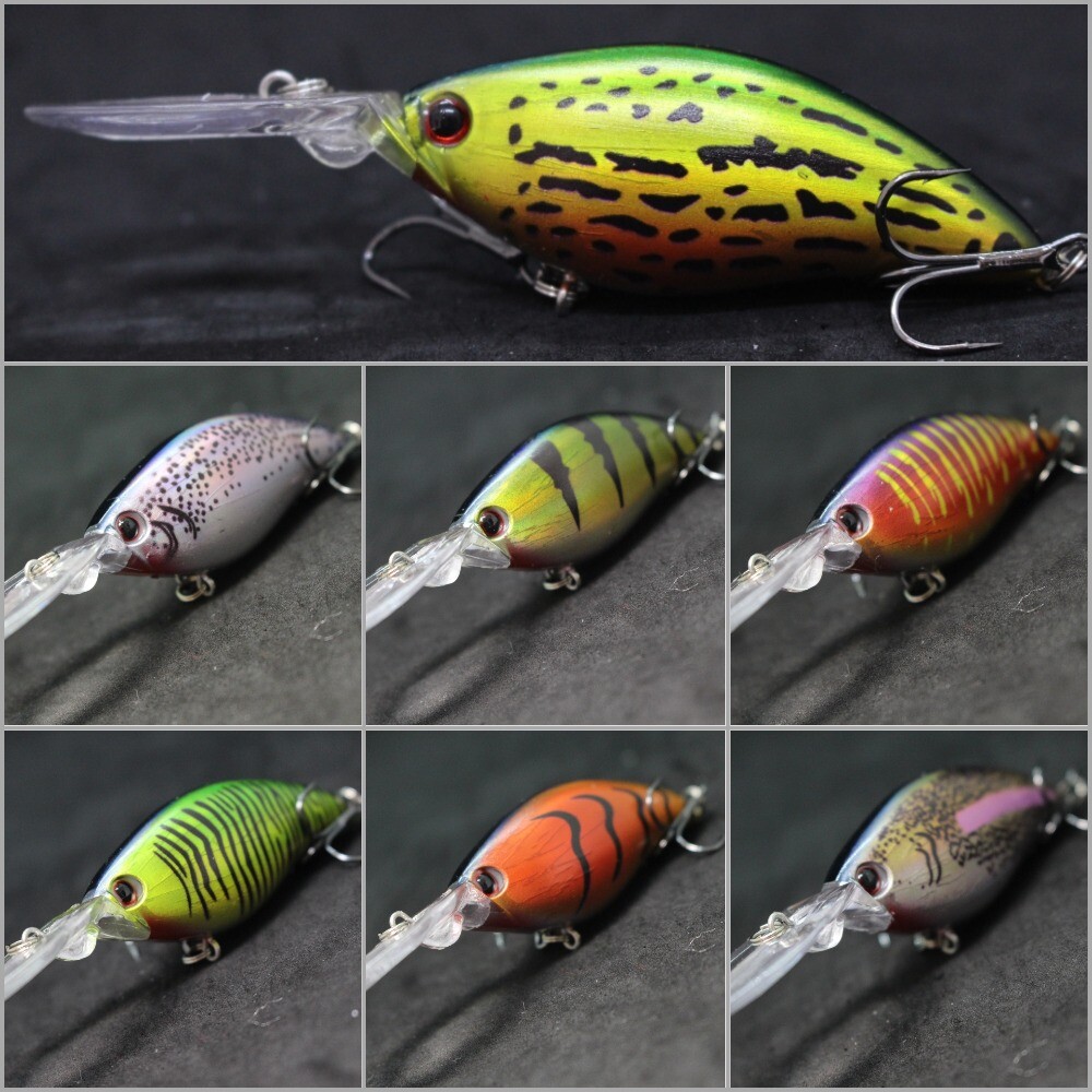 Crankbait Fishing Lures 4 1/3 inch 2/3 oz Minnow Tight Wobble Deep Diver C739