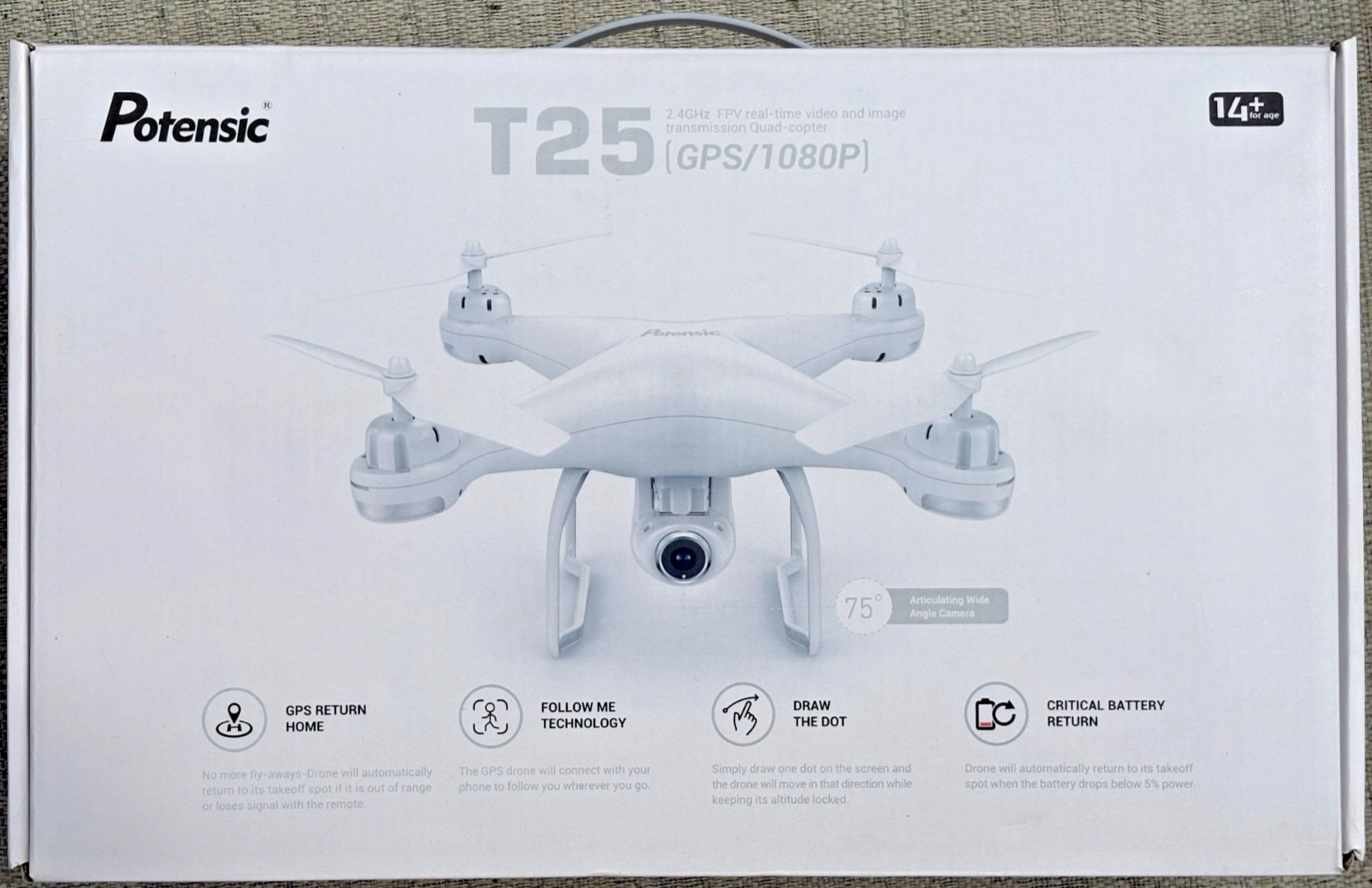 Potensic T25 1080p HD GPS Video Drone White  Excellent Condition!