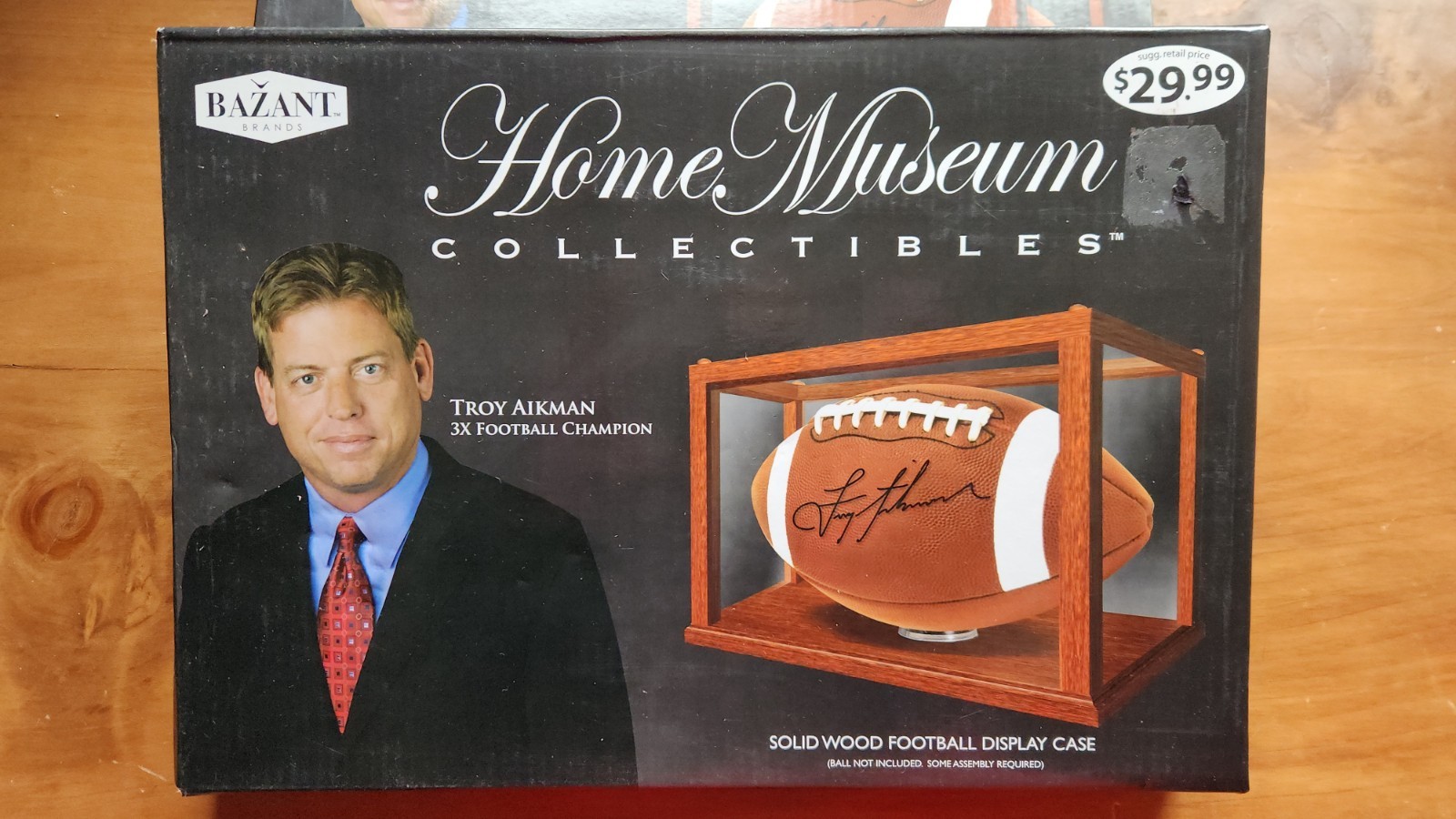 Football display case by Home Museum - Wood & Plexiglass (NFL Troy Aikman) NIB
