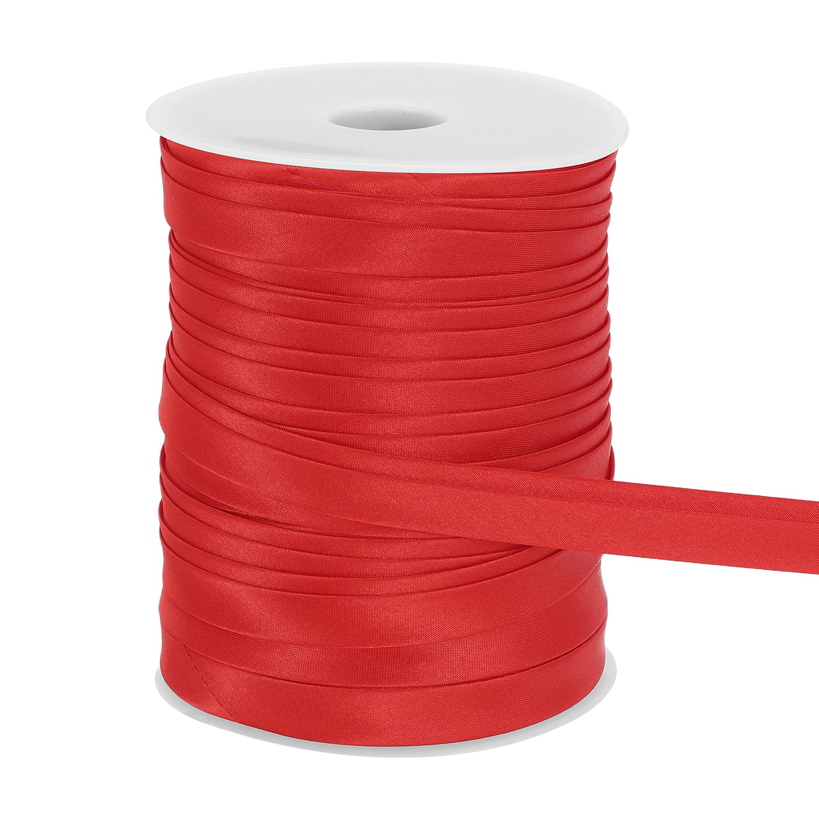 Double Fold Bias Tape for Sewing 3/5 Inch x 55 Yards Satin Tape Bright Red
