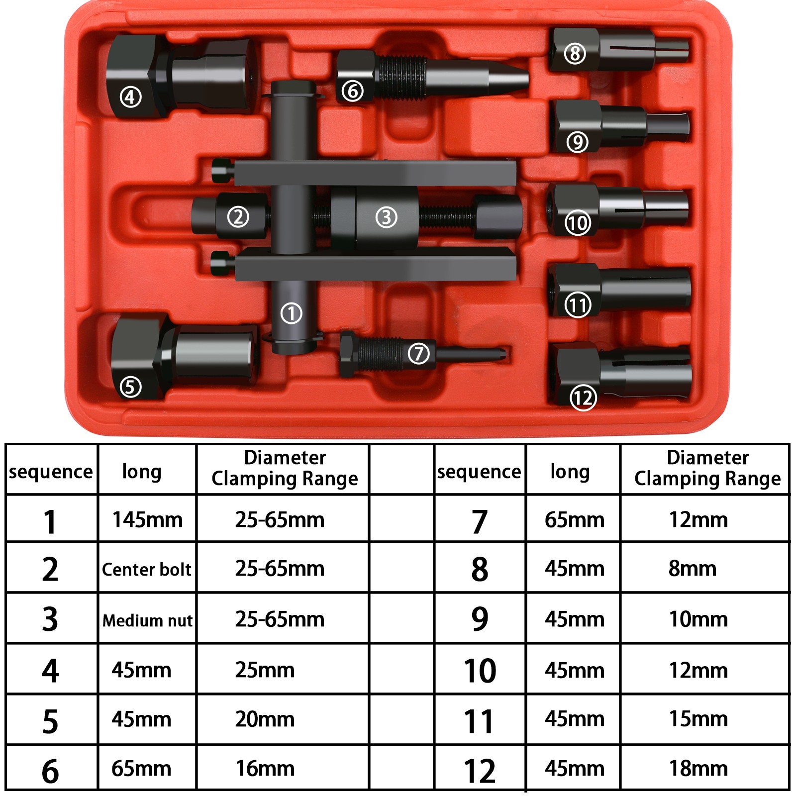 Motorcycle Bearing Puller Kit 8-25MM Motorcycle Inner Bearing Disassembly Tools