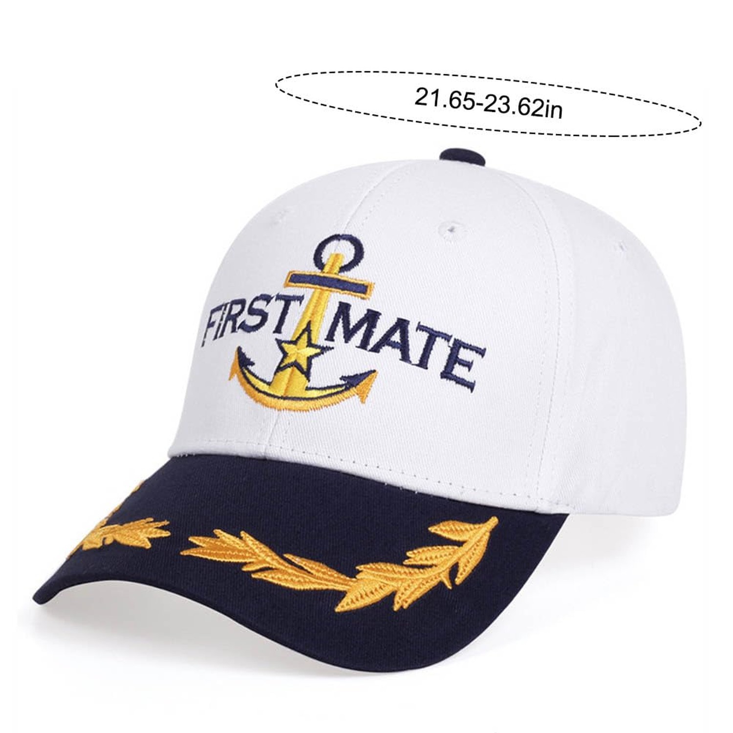 2 Pcs Captain Hat and First Mate Hat Set Matching Skipper Boating Baseball Ca...