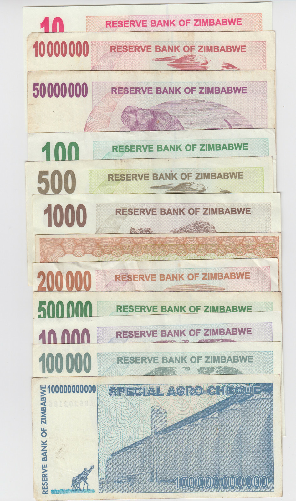 ZIMBABWE 12 DIFF. BANKNOTES 2000'S CIRCULATED LOW SHIPPING WE COMBINE