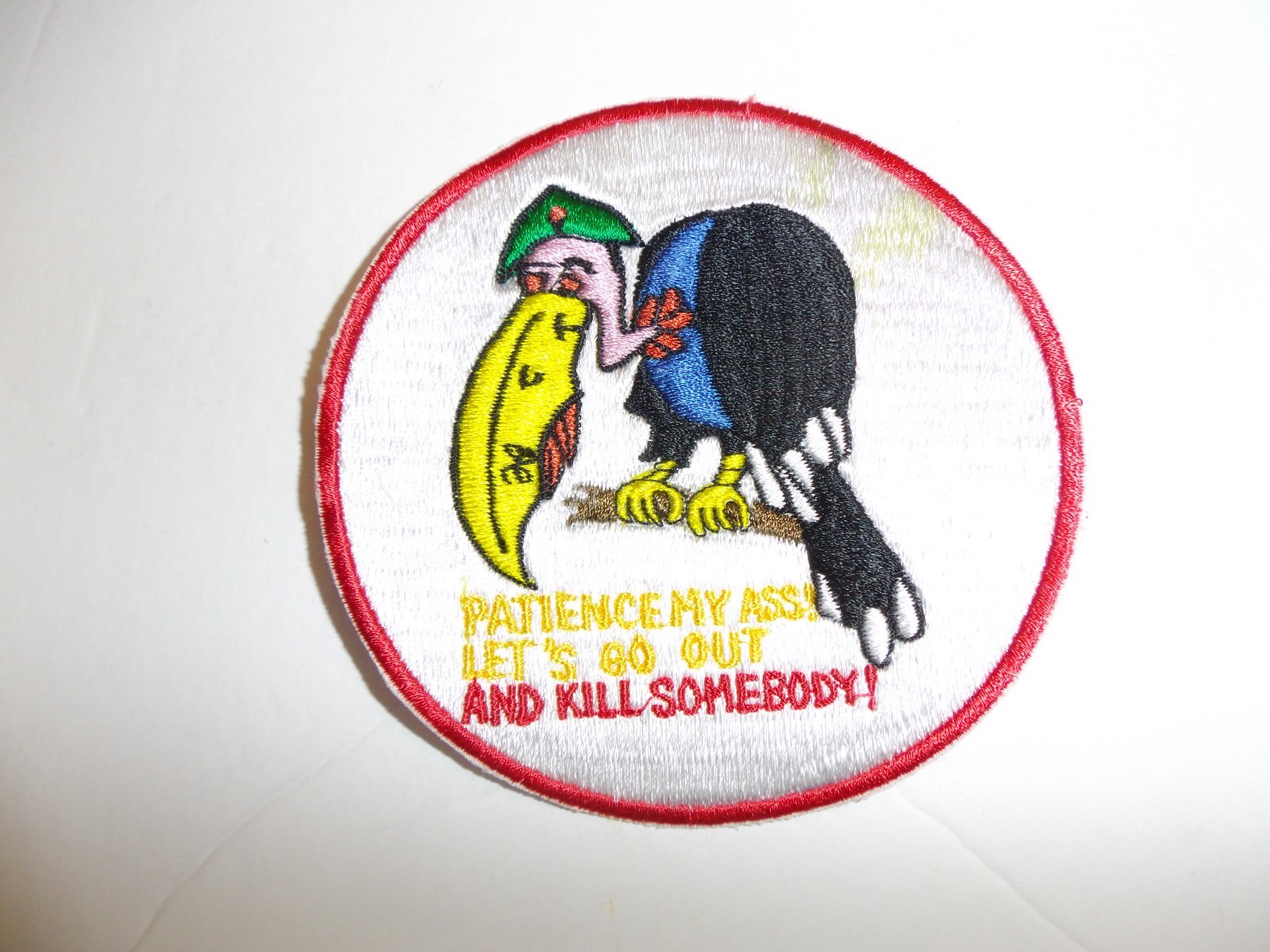 b3806 US Vietnam Novelty Patch Patience Let's Go IR3B