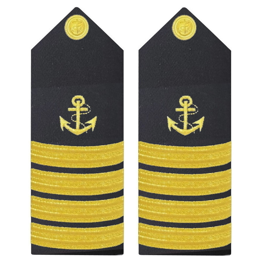 BuyStripes Captain Uniform  Button Hardboard Epaulets Gold Anchor & Four Bars