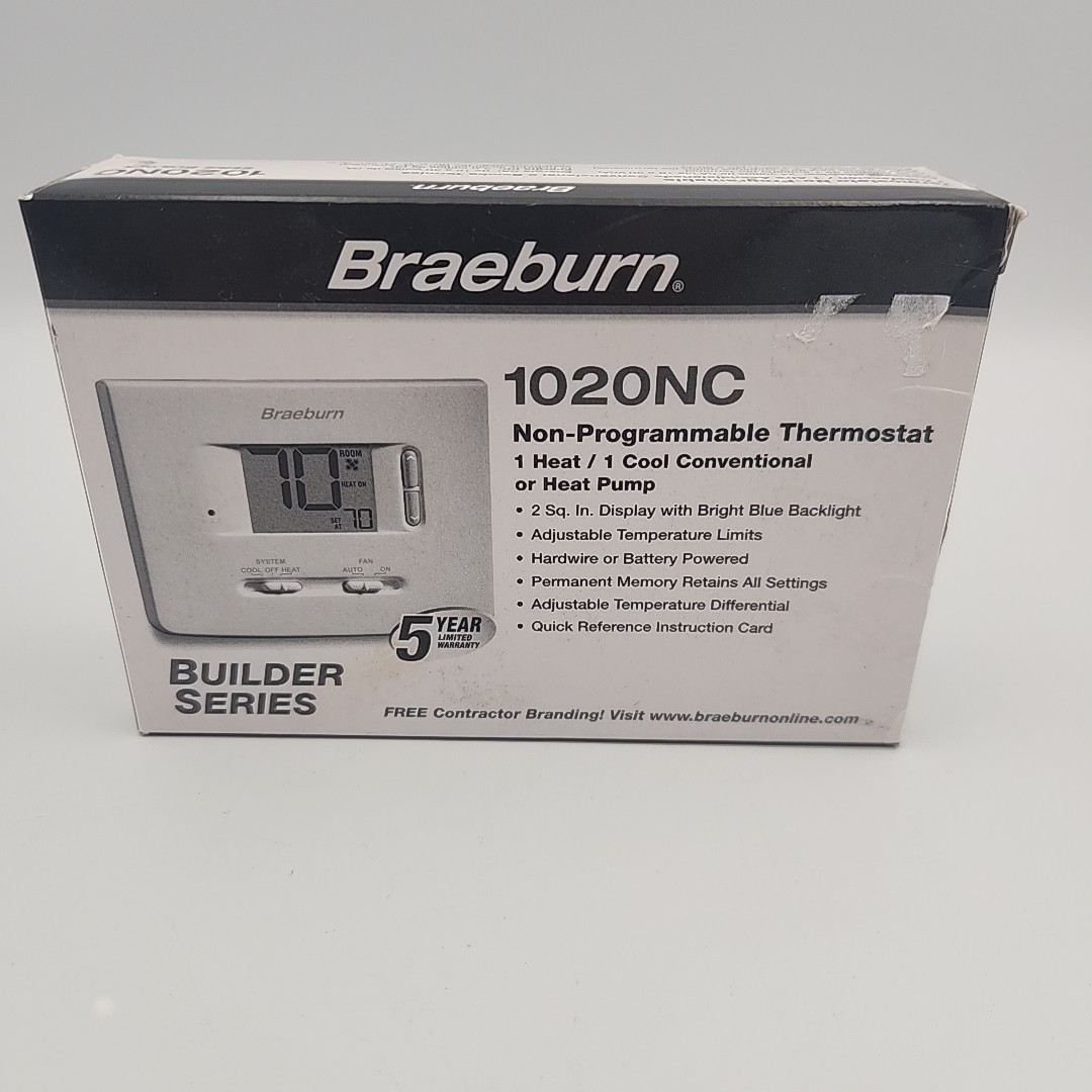 Braeburn 1020 NC Digital  Non-Programmable Thermostat New / Open Box