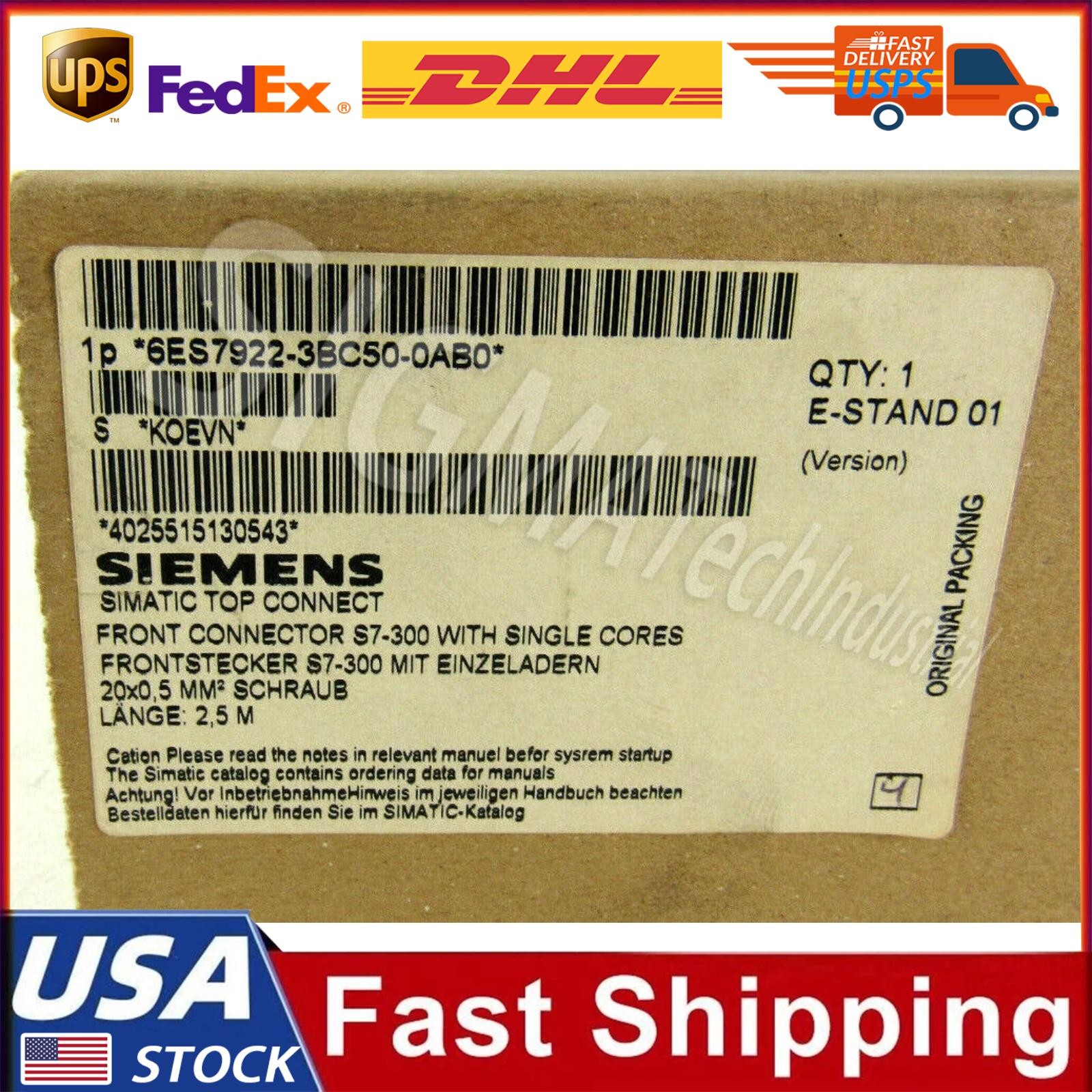 New Siemens 6ES7922-3BC50-0AB0 6ES7 922-3BC50-0AB0 1 Year Warranty Fast Shipping