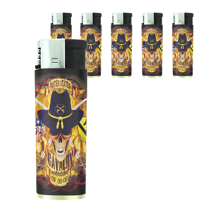 Skull D12 Set of 5 Electronic Butane Lighter