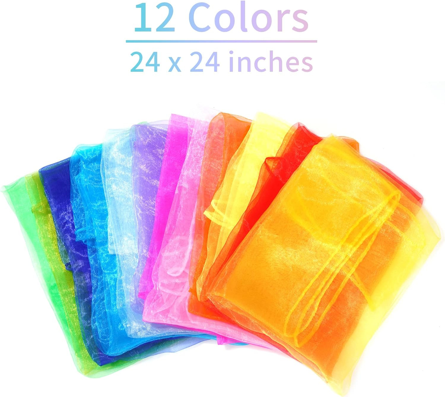 12pcs Square Juggling Silk Dance Scarves Magic Tricks Performance Props Accessor
