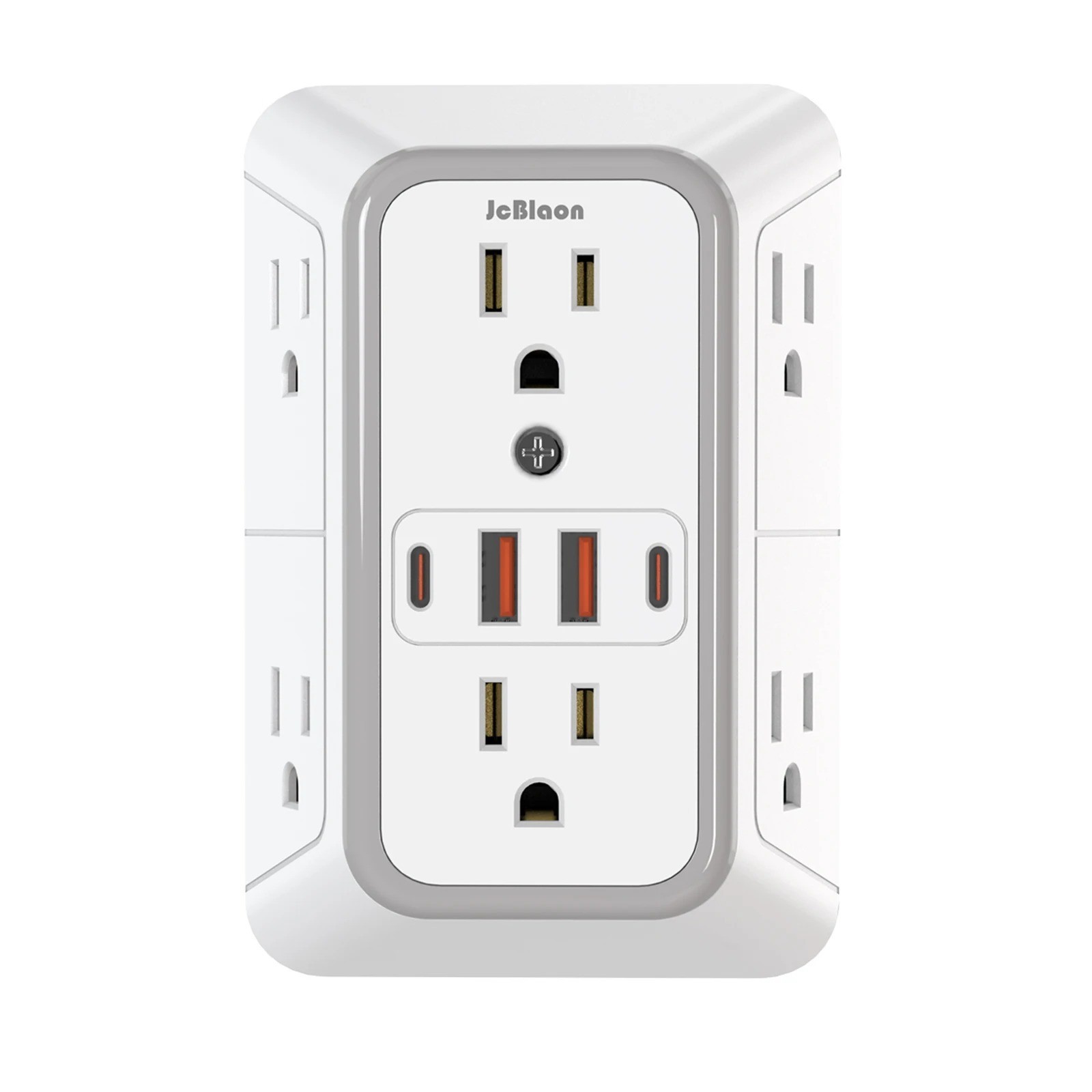 6 Extender Surge Protector Multi Plug Wall Adapter 4USB Charger Ports 2 Type CUS