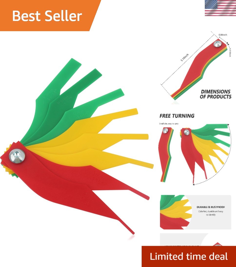 8pcs Color Coded Brake Pad Thickness Gauge Metric SAE 2-12mm Plastic Tool
