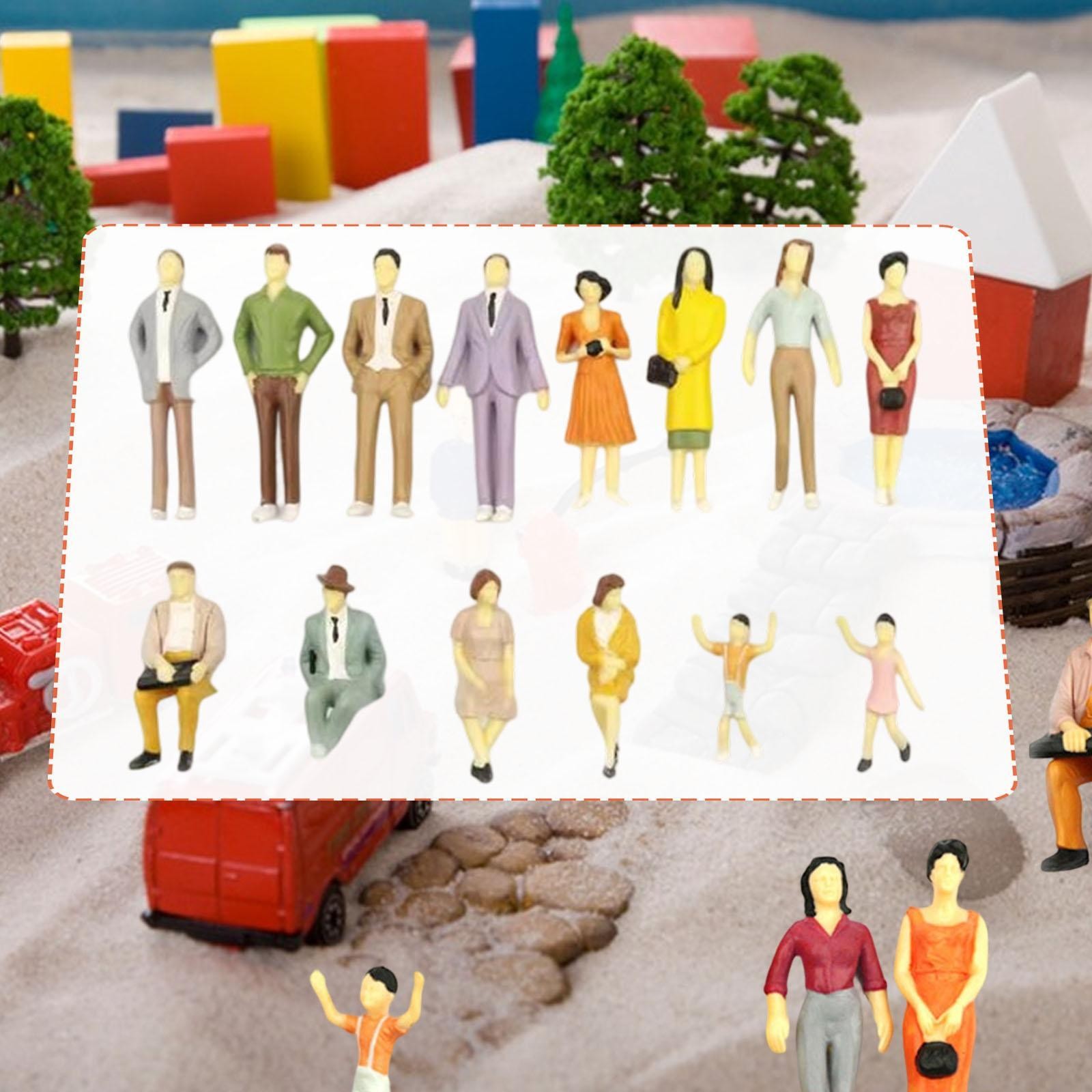 14 Pieces Miniature Figures Collectibles Decorative Layout Props Diorama