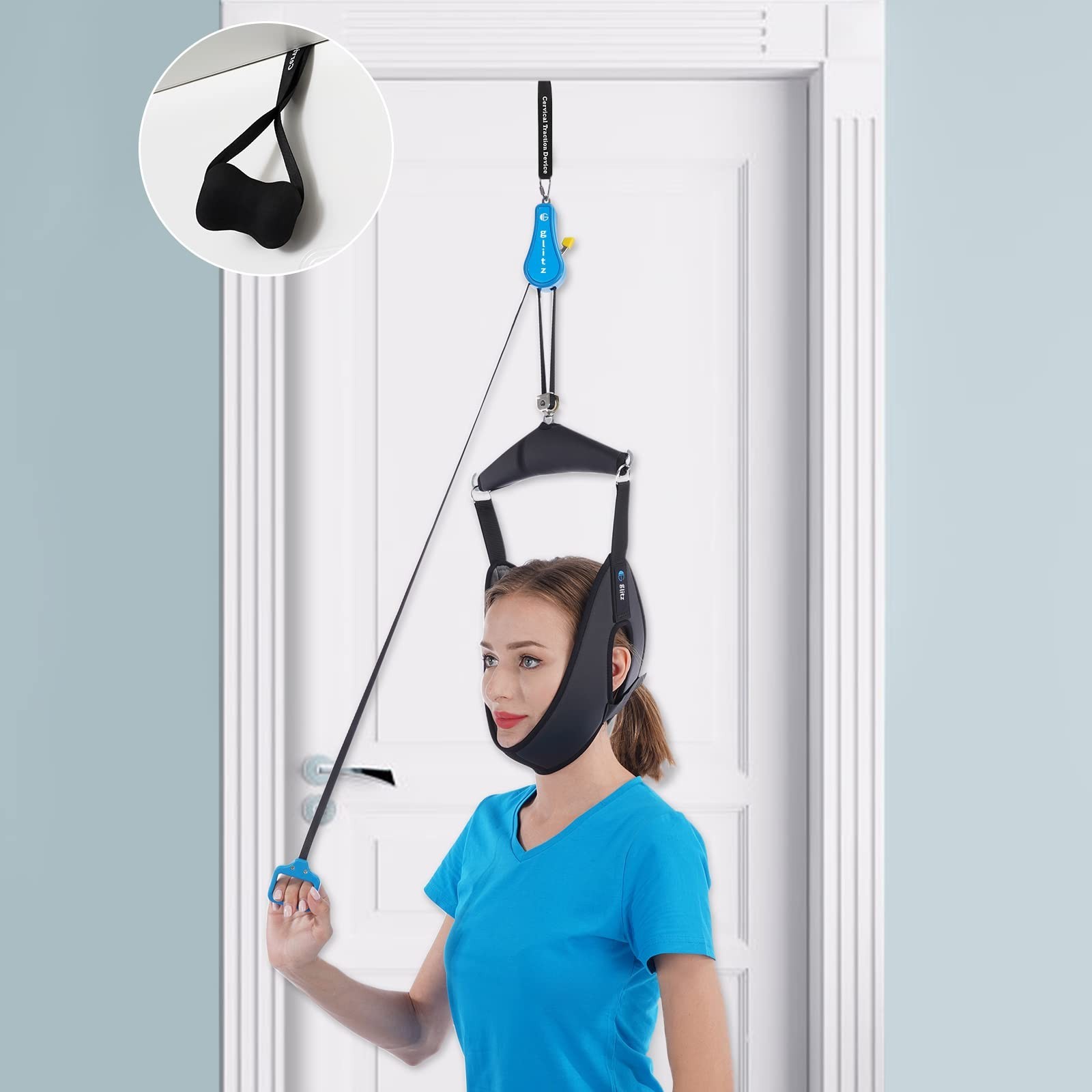 Cervical Neck Traction Device for Home Use, Portable Neck Stretcher Hammock O...