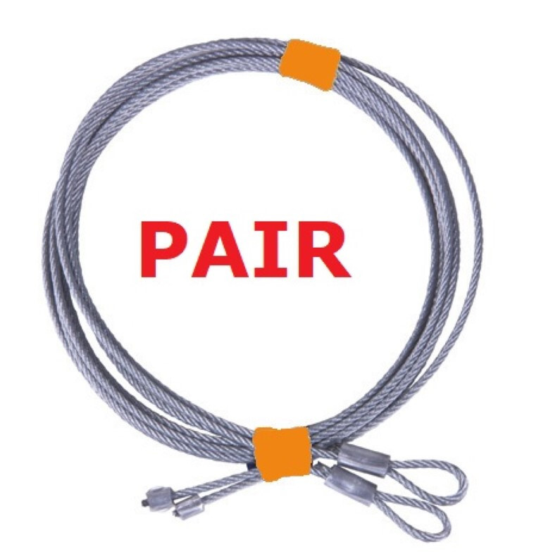 Garage Door Torsion Cables 12′ (162") Door Wire Assembly 1/8", 7x19 PAIR