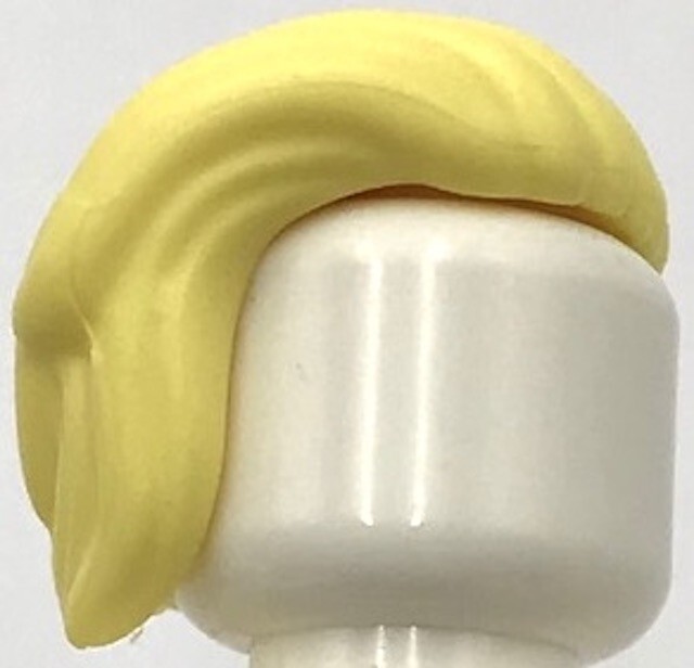Lego New Bright Light Yellow Minifigure Hair Mid-Length All Swept to Right Part