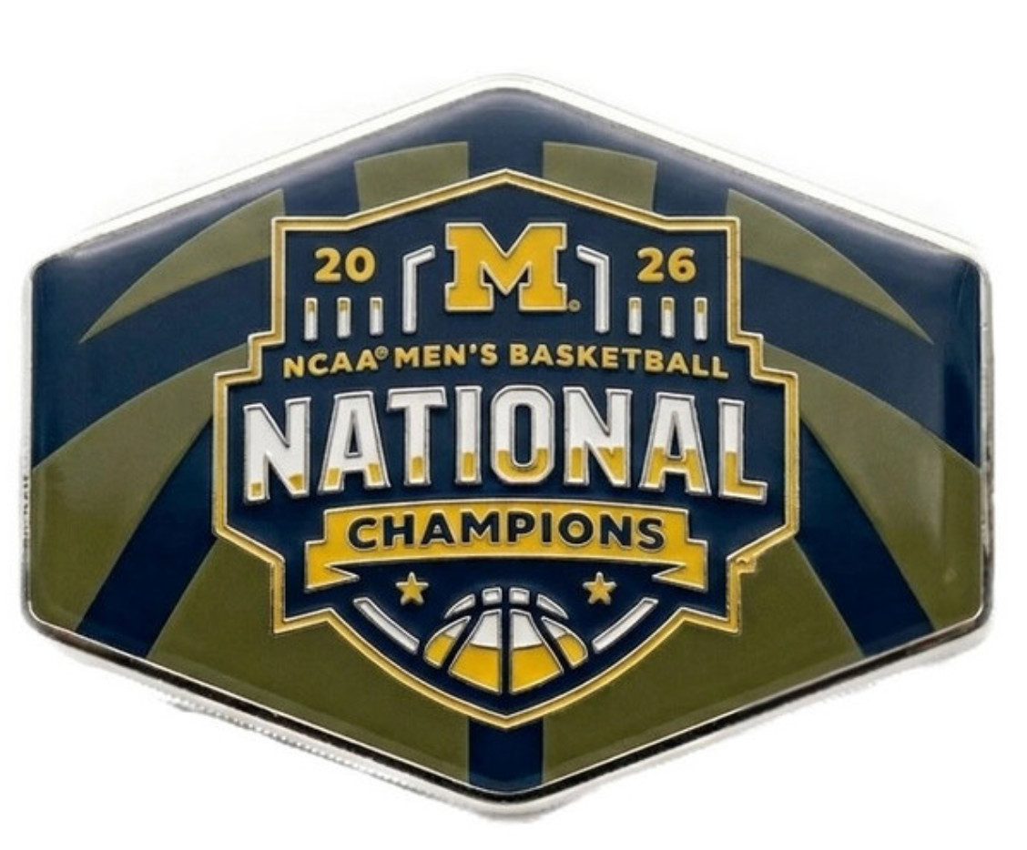 2026 NCAA Mens Basketball Tournament Champions Pin Michigan Wolverines 2025