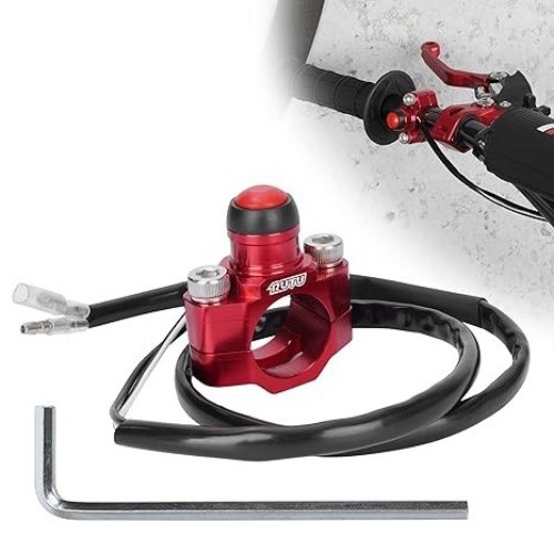 Universal Motorcycle Engine Stop Start Color: RedSize: with Mounting Backplate